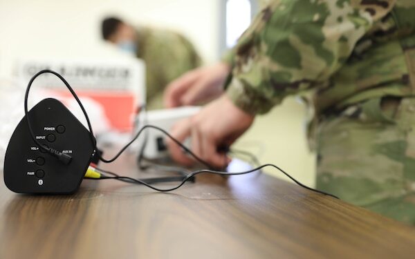 SaveOurAllies's tweet photo. Soldiers at Ft. McCoy set up projectors in classrooms to aid in educational classes for Afghan refugees. These projectors were donated by one of our SOA volunteers.

https://t.co/3aT1FteMyg

#afghanistan #afghanallies #fallofkabul #saveourallies #taskforce68 #veterans #military https://t.co/oSWpbKkIIZ