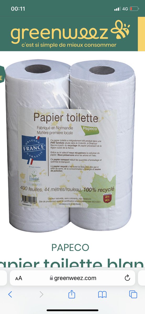 ENJreige's tweet photo. @oiseaudenight Non mais surtout que je l’ai trouvé le papier, c’est celui-ci. Enfait c’est du ré-marketing (ici les 24 rouleaux pour 12 eur) https://t.co/pr5YrOJvrT