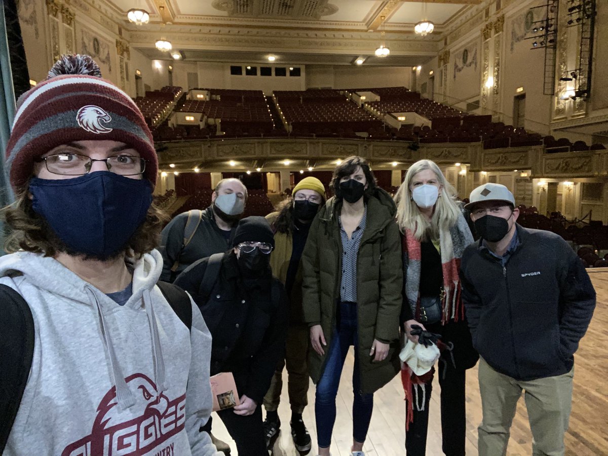 JacquideVries's tweet photo. Great meeting today with our partners at the Hennepin Theatre Trust, as  students in HIS 389 begin research for our digital project on theatre history in Minneapolis. Backstage at the State Theatre! @hennepintheatre⁩ ⁦@aughist⁩ ⁦@AugsburgU⁩ https://t.co/dqthpc19Lu