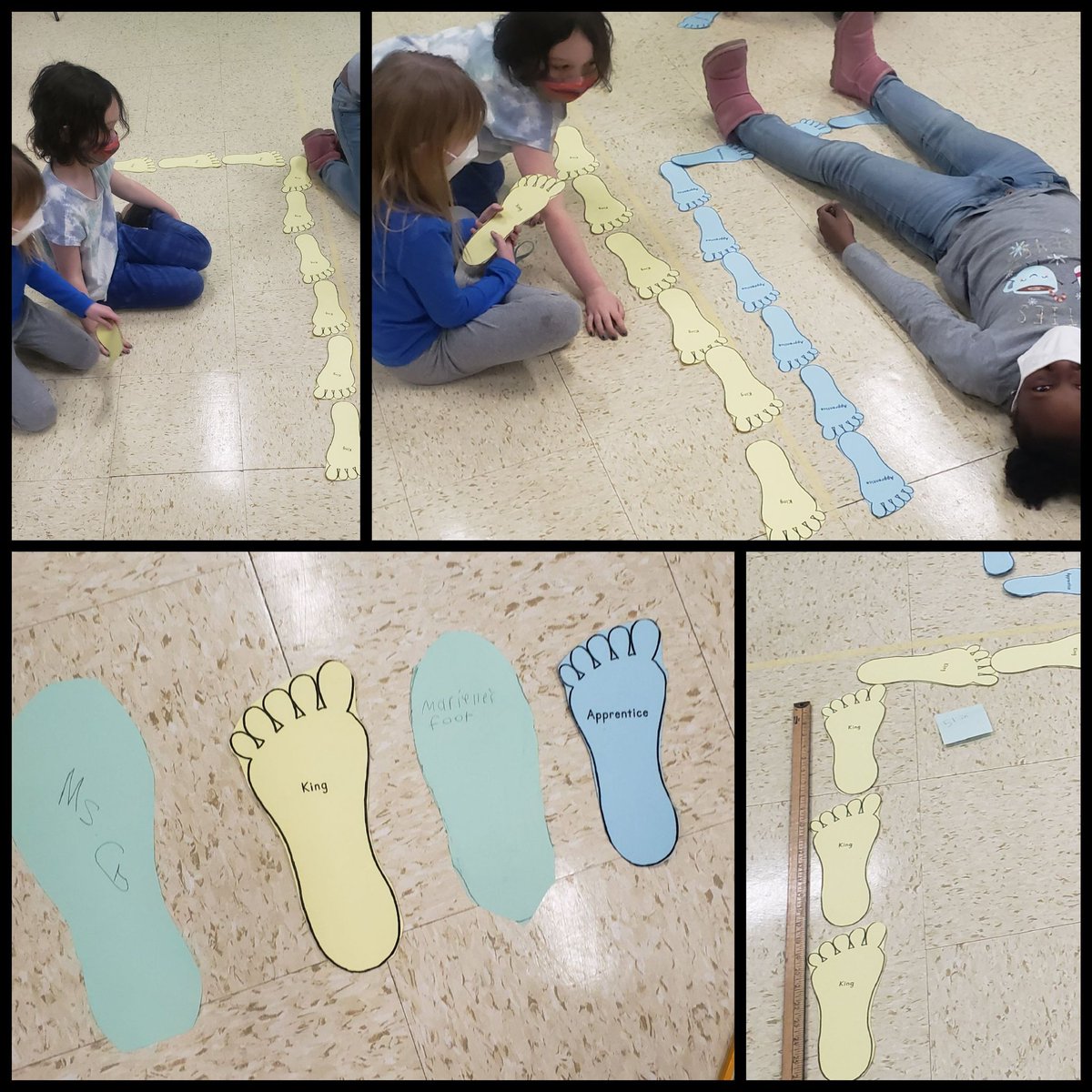 jgivens75's tweet photo. How big is a foot? 2nd gr mathematicians used a literary springboard to explore & discuss the importance of using a standard unit of measurement #literatureconnections #howbigisafoot #handsonlearning #makelearningfun #mathtalk #mathresource #halethorpees @JillACarter1 @L_DeDeo https://t.co/HrYAh5z5xn