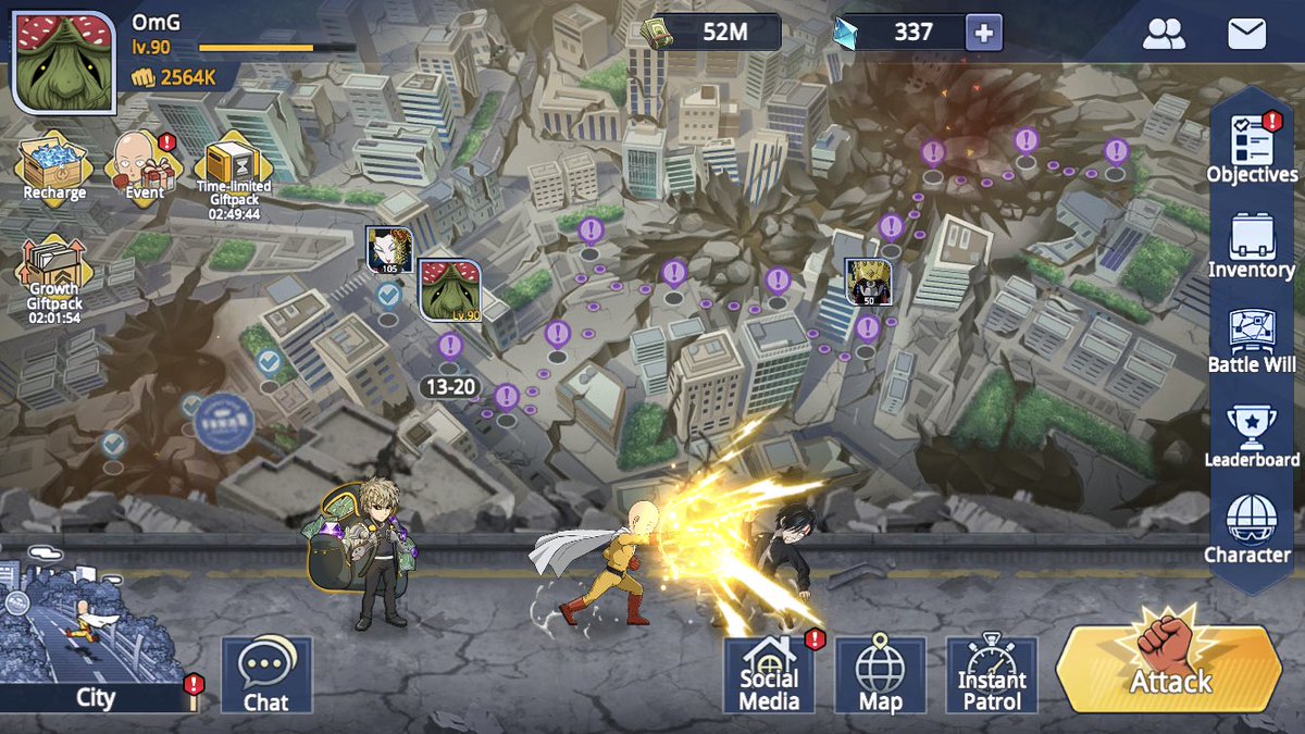 My noob alt just passed my 2nd alt. #opmr2h  I started playing again and the game is better. Alot more events and way better rare pull rate. Still able to f2p without being stuck for weeks like I was before.
Who knows maybe my noob acc will become my main lol.