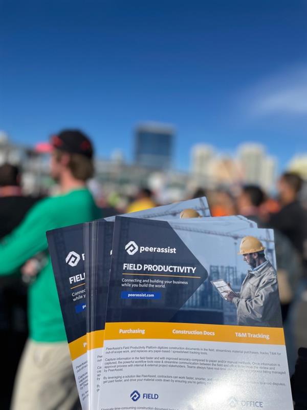 PeerAssist's tweet photo. Day 2 @worldofconcrete is in full force! #TeamPeerAssist is having amazing conversations w/ #construction peers who're blown away w/ how efficient better #ConstructionPurchasing #ConstructionDocuments & T&M workflows are
#WOC2022 #constructiontechnology #peerassisttech https://t.co/kMSmo8m0dJ