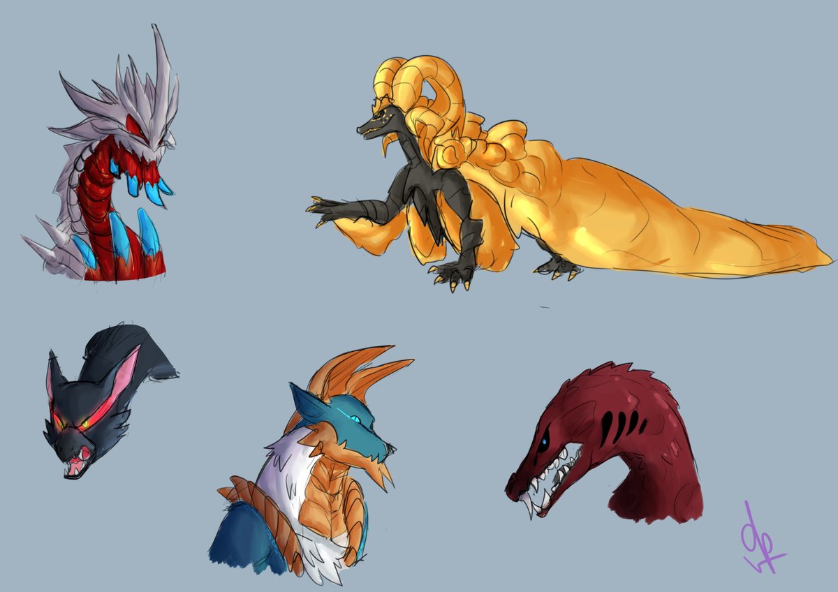 d4tPurple's tweet photo. Sketches. 
#MonsterHunter #fanart https://t.co/2jCFcz55n0