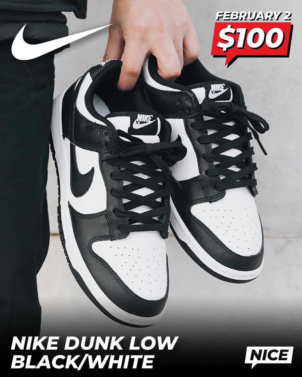 restocks dunk low black white