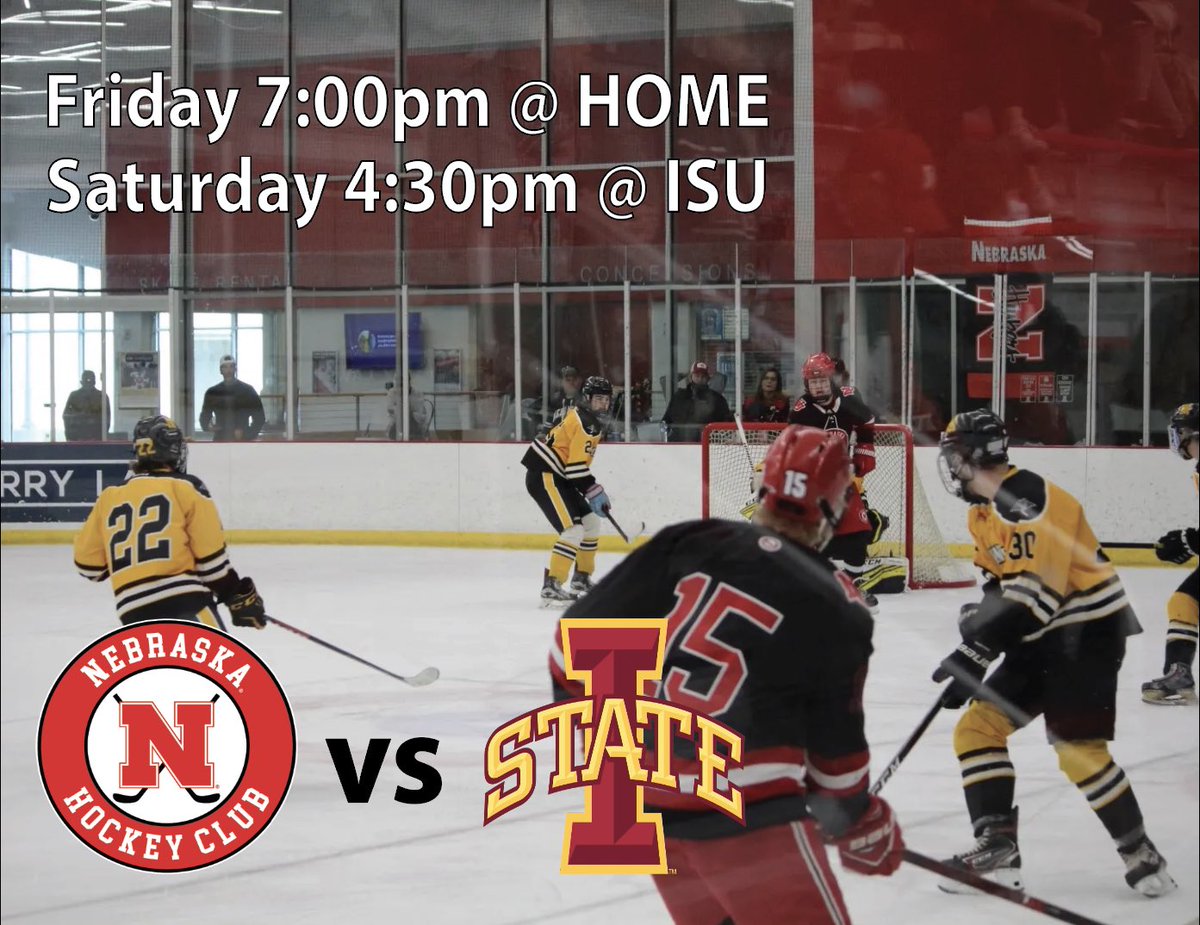 HuskerHockey's tweet photo. Hey Husker hockey fans, we have our final home and home series of the year against @CycloneHockey. Friday will be Cancer Awareness night and Senior night as we send off four seniors! Please see the second picture for a special announcement!

#GBR #Huskerhockey https://t.co/IcmUazZLB6