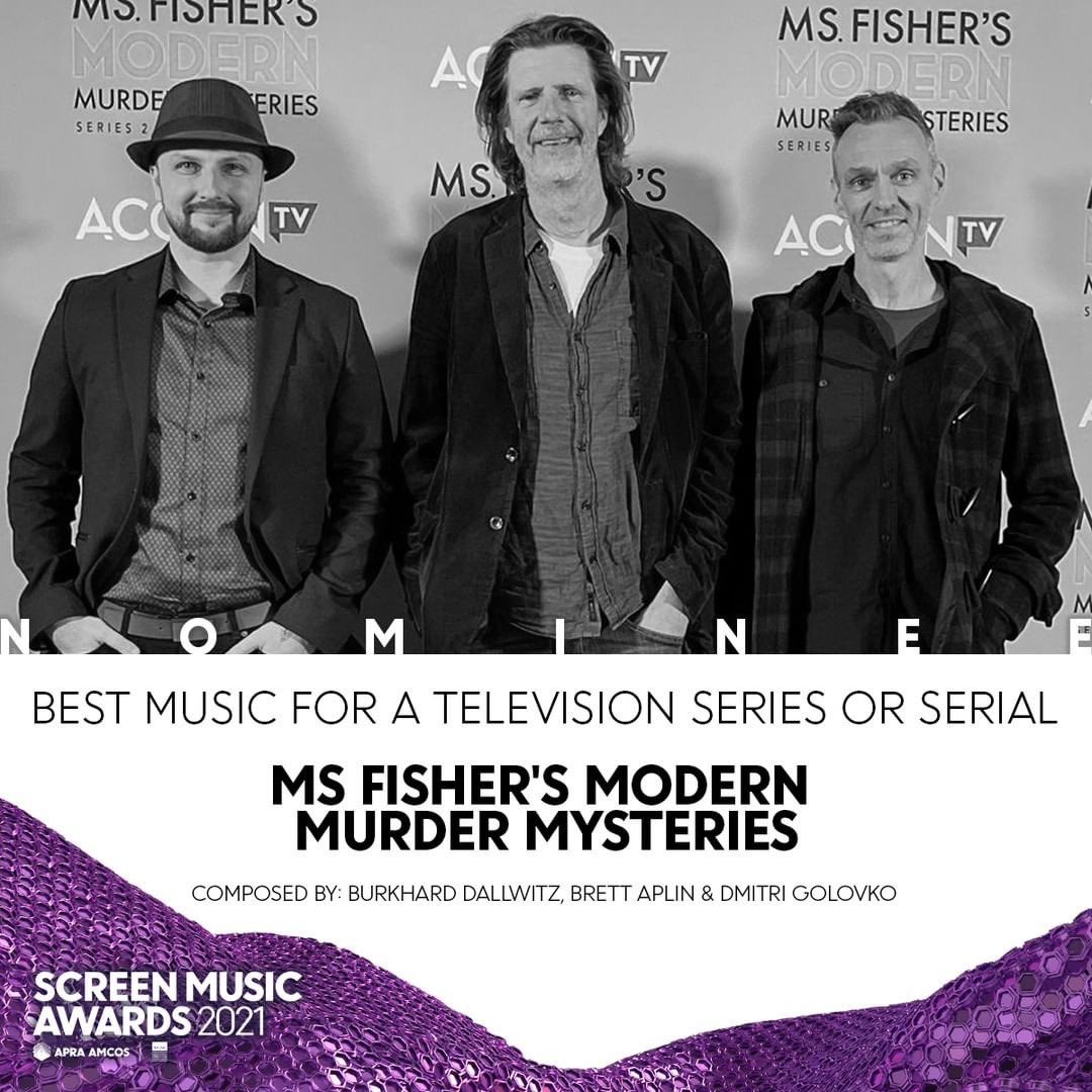 brettaplin's tweet photo. Thanks for the nomination @APRAAMCOS and @We_are_AGSC! It was a privilege to work on #msfishermod with Fiona Eagger, Beth Frey, Carol Johnston and the entire @EveryCloud_TV team. And 🙏👍🏻 to my awesome Zeitgeist Music co-#composer Burkhard Dallwitz & Dmitri Golovko #filmmusic https://t.co/fypMTDiPKa