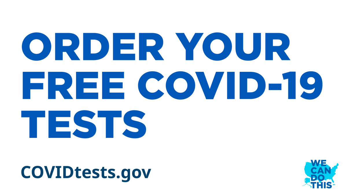 POTUS46Archive's tweet photo. Folks, you can now order free COVID-19 tests right to your home. Head to https://t.co/12LzJrqFsC to get yours today. https://t.co/y1Z54nAltV
