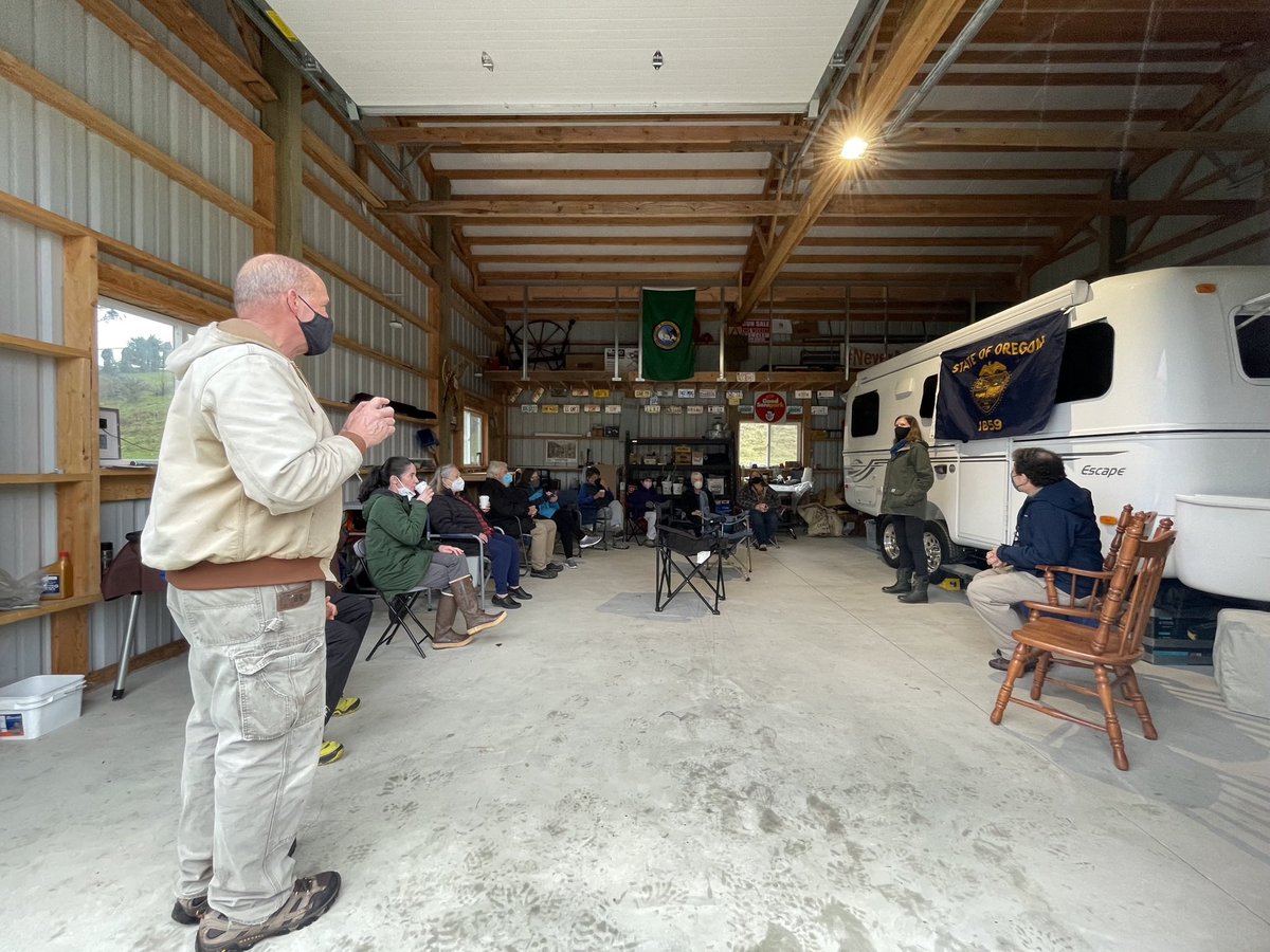 NickKristof's tweet image. Started today in Clatsop County at the Astoria Armory community and event center, and met with @Indivisible_OR members from Warrenton. Hearing Oregonians’ concerns about affordable housing underscores our need to address this challenge and others so we can all prosper.