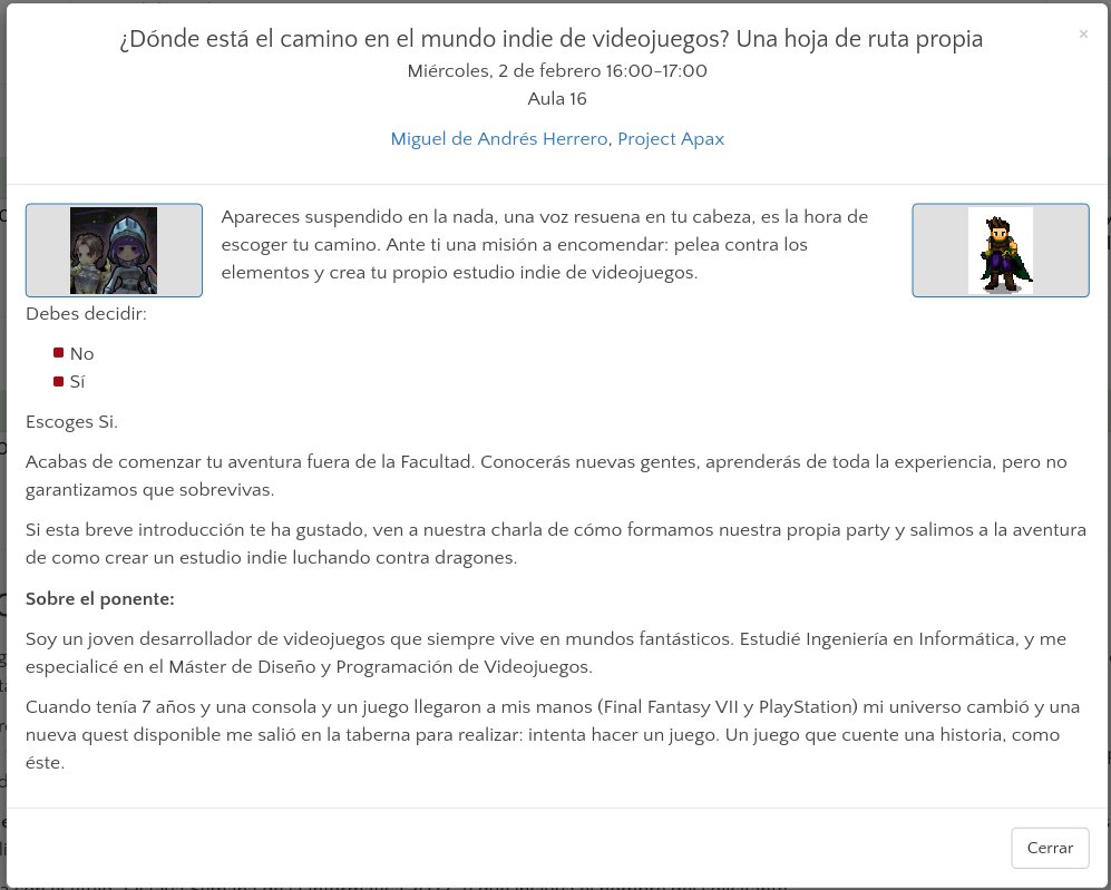 informaticaucm's tweet photo. #ProximamenteEnLaFDI #SemInformatica2020
Nuestro antiguo alumno Miguel de Andrés nos cuenta...
¿Dónde está el camino en el mundo indie de videojuegos? Una hoja de ruta propia
👤 Miguel de Andrés, Project Apax
🗓 miércoles, 2 de febrero
🕑 16:00
+ info: https://t.co/FhR7KmbM07 https://t.co/UCDD8s8izO