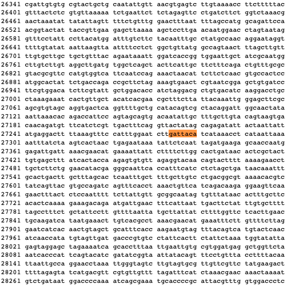 For all the conspiracy theorists out there - and lovers of that great movie "Gattaca" - this is an extract from the DNA sequence of COVID-19 :-) - only one instance present... #COVID19 #COVID #gattaca #fun #coincidence #conspiracy #antivaxxers #stirthepot