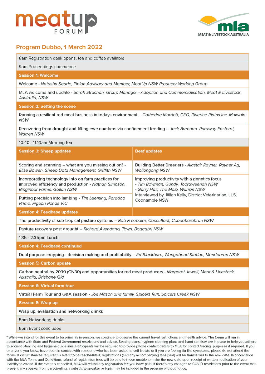 PinionAdvisory's tweet photo. Are you heading to #MeatUp Dubbo on 1 March 2022? The program for the day is jam packed with local producer and industry speakers. It will be a day not to be missed, register here https://t.co/XXI4xQtYJ0 @meatlivestock https://t.co/tAWIMMZ8YH
