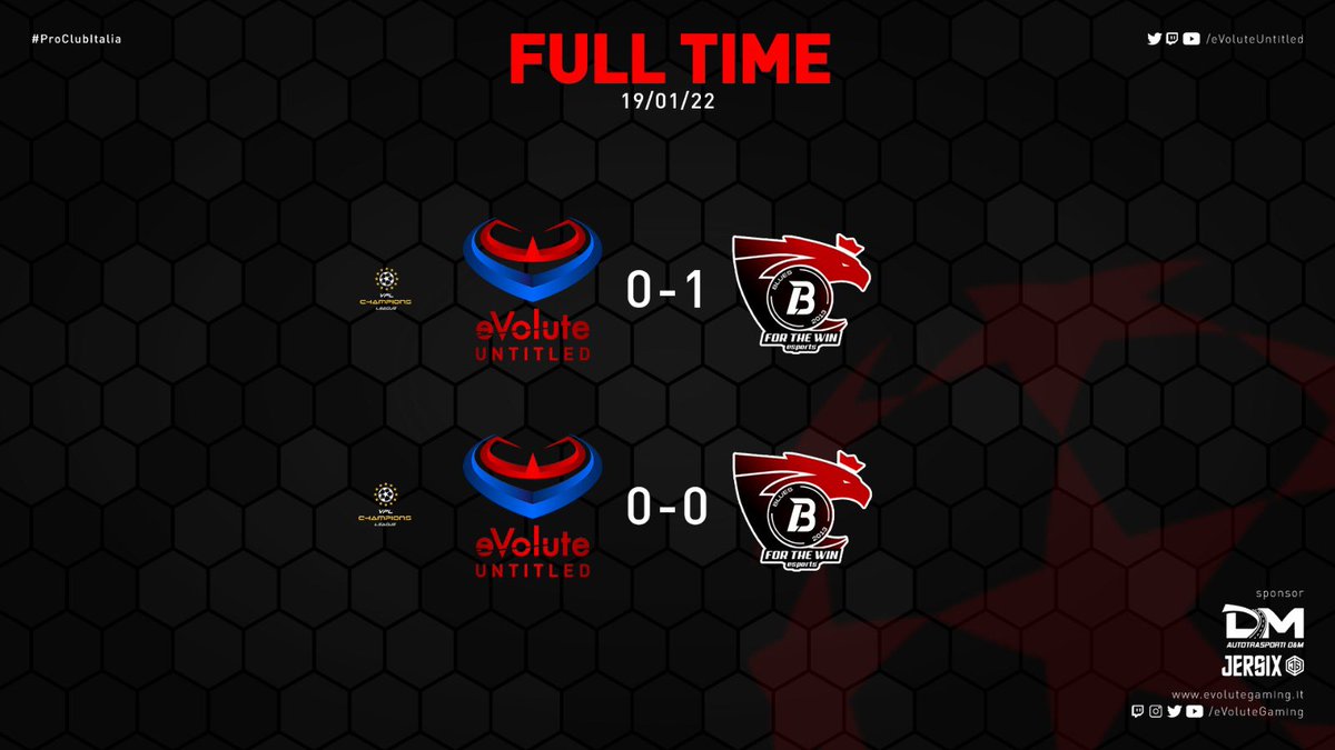 🏆 FULL-TIME QF Champions league🏆

🆚 @FTW_Blues 
❌ 0-1

🆚 @FTW_Blues 
➖ 0-0

GG’s to our opponents and good luck for the rest of the tournament.
#GoeVolute #Untitled 🔴🔵
#ProClubItalia