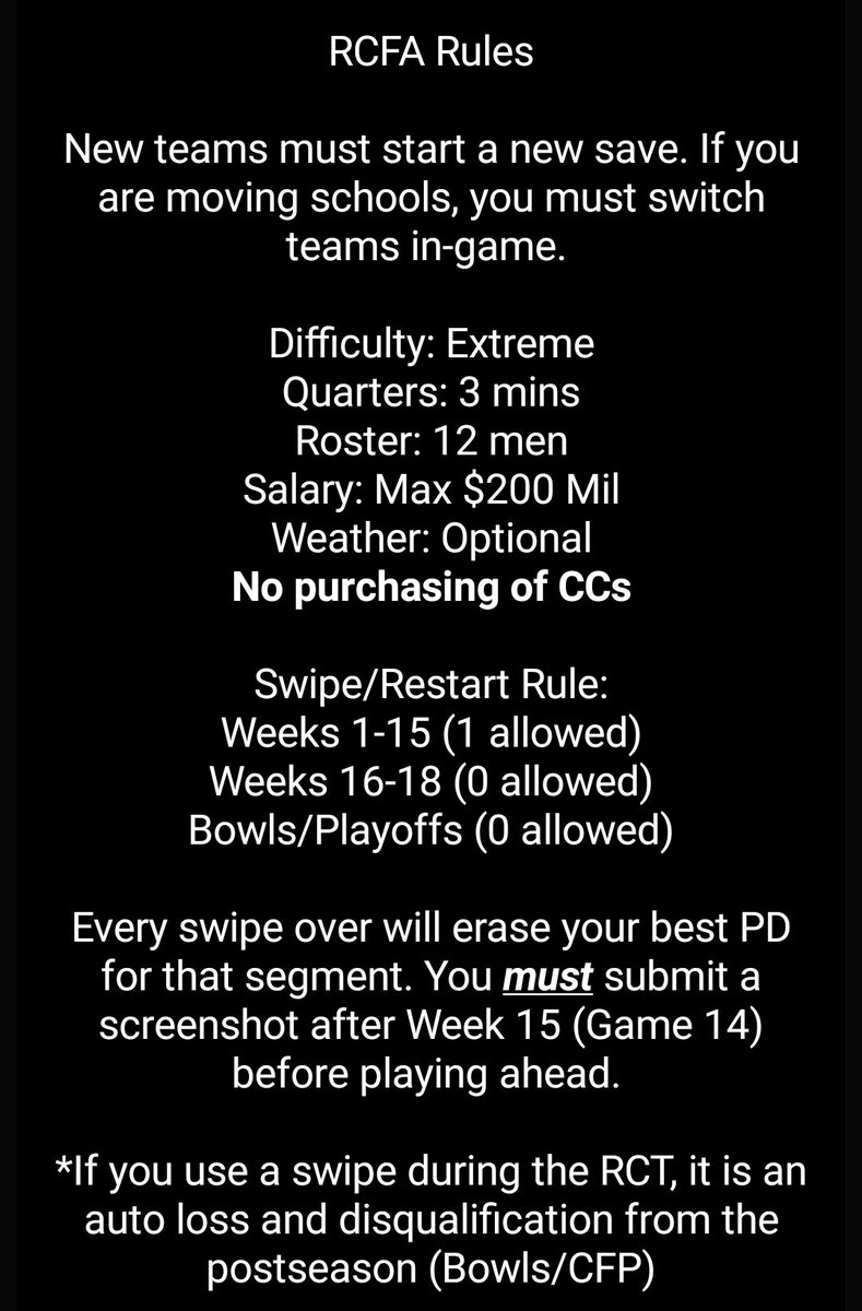 CollegeRetro's tweet image. Hey Coaches! Here are the rules, schedule and waitlist link for all the new people!

docs.google.com/forms/d/1CWSvZ…