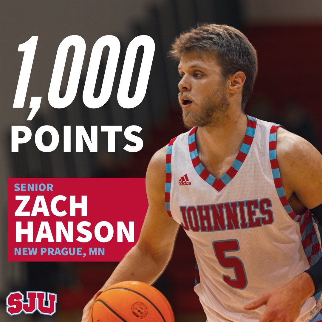 1,000 POINT CLUB

With that bucket, senior Zach Hanson becomes the 39th Johnnie to score 1,000 career points!