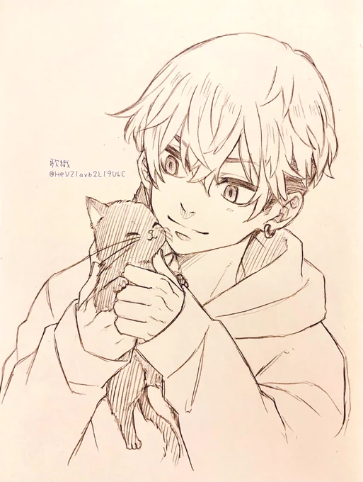 過去絵見つけたので載せる
大分前に描いた落書き❄️🐈‍⬛

#東京卍リベンジャーズ #東卍FA   #松野千冬 