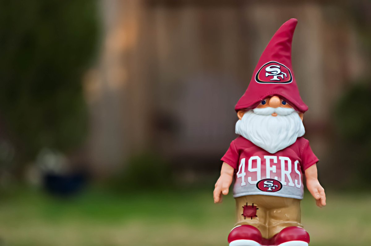 N_B_Photography's tweet photo. my @49ers #gnome is ready for game day! Let's go #49ers! #SackThePack #SFvsGB #SanFrancisco49ers #GameDay #dixon #california #photo #photograph #photography https://t.co/dnRV3CITvu
