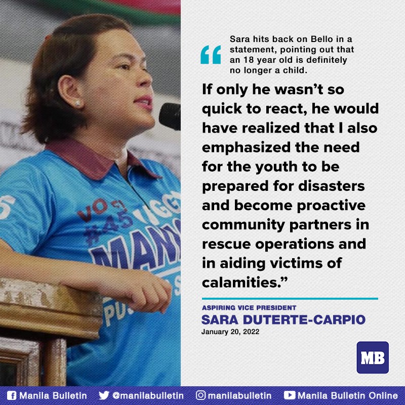 manilabulletin's tweet photo. Duterte-Carpio said “only the likes of Mr. Bello would think of mandatory military service for its citizens as arming them and telling them to kill” because for her, that actually “inspires patriotism in the youth.”
READ: https://t.co/JQEkm5xBmF https://t.co/lGxPcU8MkF