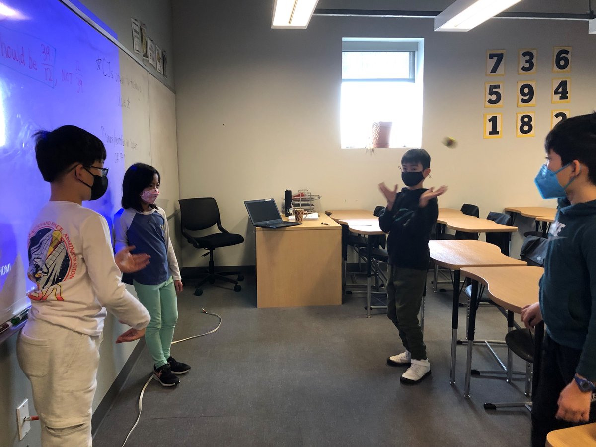 BASISIndBK's tweet photo. Ms. Collins created a Mandarin grammar version of "Monkey in the Middle” for her 4th-grade heritage students to play today. It was quite a creative way to make her lesson more enjoyable to students! #mandarinclass #grammarcanbefun https://t.co/KibKdA2Nu3