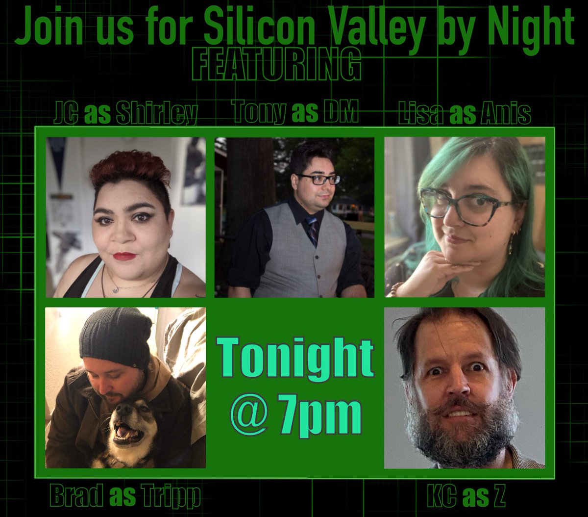 GrognardGarage's tweet photo. Introducing two new players tonight! Join us for a new episode of Vampire: The Masquerade, Silicon Valley by Night! #frontchill #frontchillfam #backblaze #vampiremasquerade #svbn https://t.co/qraqJ6Kp89