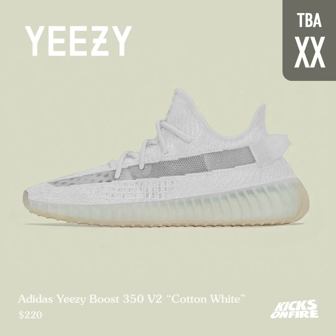 KicksOnFire on X: Adidas Yeezy Boost 350 V2 “Cotton White” coming