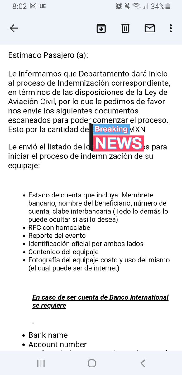 Carlaguzb's tweet photo. Oye @VivaAerobus @VivaTeEscucha envié mis documentos desde el lunes y no he recibido respuesta alguna. He mando mails y nada. Cc ayuda @Profeco no me quieren indemnizar por los daños que me causaron https://t.co/wZfzkDGUh0