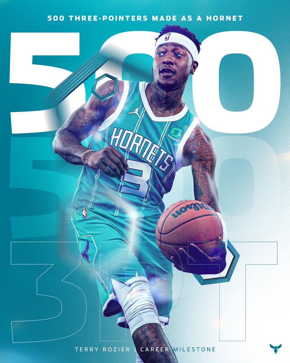 hornets's tweet photo. .@T_Rozzay3 is now the 5th different player in franchise history to reach 500 career 3-pointers! 👌🔥 

RT to send Terry to #NBAAllStar! ⭐ https://t.co/ZXGkGwp59K