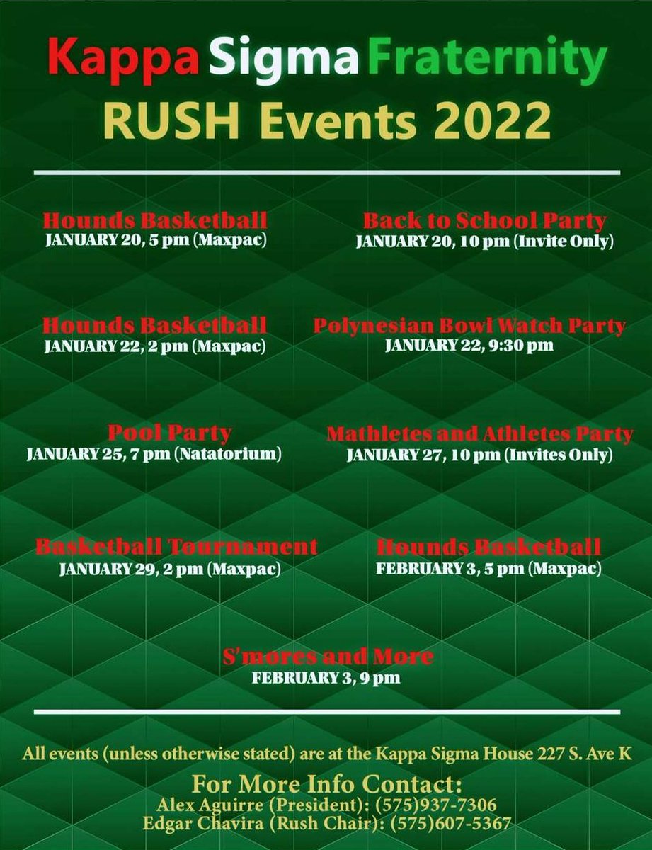 The hounds are back in town! Looking forward to seeing plenty of faces at all of our rush events for spring '22!