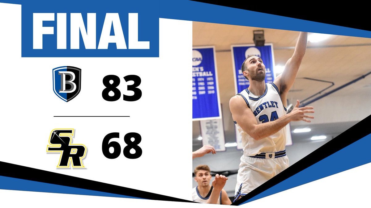 6 STRAIGHT! 5 Falcons scored in doubles, including Pete Blust (pictured) with 14, as No. 23 Bentley improved to 12-2 overall and 7=2 NE10 with an 83-68 win at Saint Rose.  Mello-Klein topped the scoring with 18 points, 12 reb.

#BentleyU #BeAForce #NE10Embrace
