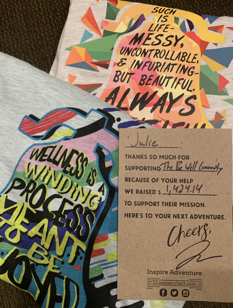 Just received my new Be Well Bell shirts and there was this great note along with them!  Thank YOU <a href="/illuminecollect/">Illumine Collect</a> for supporting @BurrellCenter and the Be Well Initiative!  You rock!!