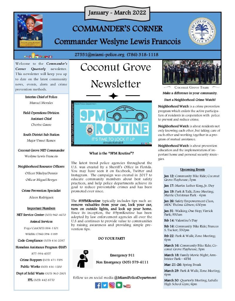 Have You Seen Our Newsletter 📰?? Featured Is Our 9pm Routine!! Did You Do It Yet? 👀 #Reminder #9pmRoutine #LockItUp #RemoveIt #SecureIt @MiamiPD @CPSAileenR @UmSRamos