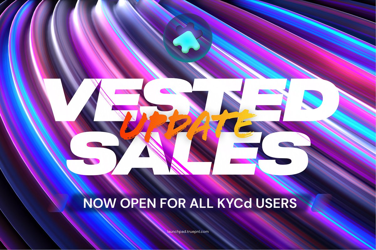 truepnl's tweet photo. 📣 Amazing news for the @truepnl Community

✅ All ACTIVE Vested Sales are open to everyone: KYCed users can get allocations with $USDT, no PNLg points are needed.

💡HOW TO INVEST GUIDE HERE: https://t.co/Vv3u4XpyqF

🚀JOIN ACTIVE VESTED SALES: https://t.co/btAMR2oesX https://t.co/rDlVSsUdie