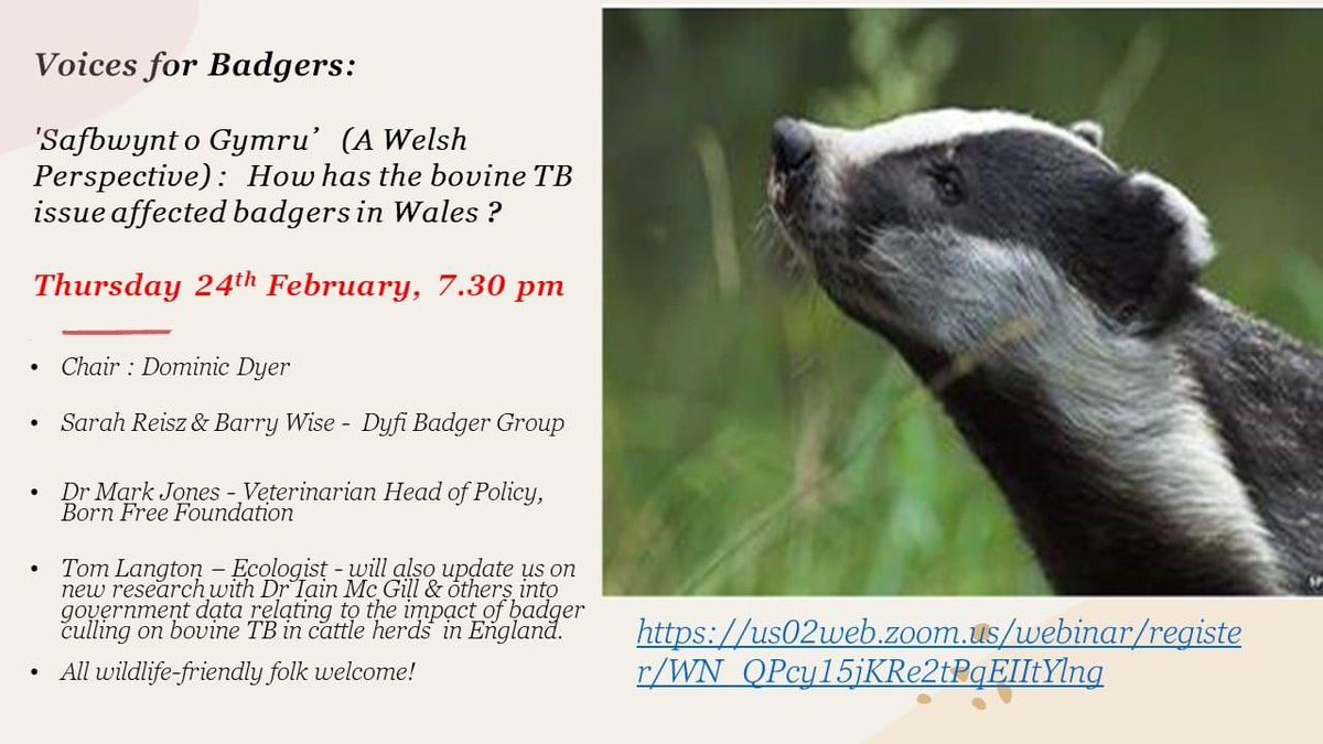 domdyer70's tweet photo. Look forward to chairing Welsh Bovine TB & badgers webinar on Thursday 24 Feb @BadgerCrowd @fishvetmj @IainTime @emeliobedelio Please register in advance :https://t.co/kh1grOpvyF
NOT TO BE MISSED! https://t.co/1RiTK54dW2
