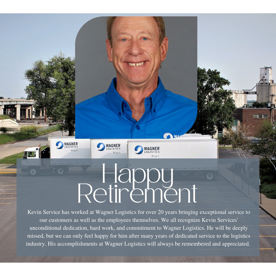 We would like to congratulate and announce the retirement of Kevin Service, Chief Financial Officer.