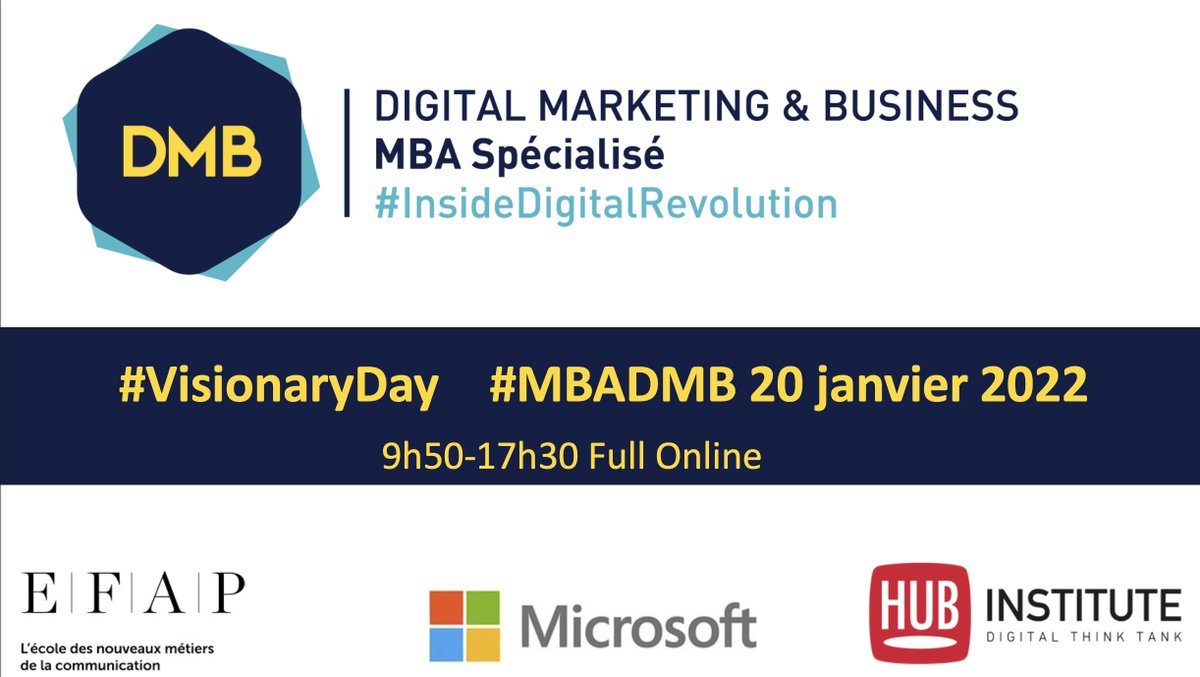 #DDAY pour la communauté du @MBADMB <a href="/EFAP_/">EFAP</a> 
VisionaryDay dans les studios du <a href="/HUBInstitute/">HUB Institute</a> 

follow sur twitter #visionaryday #transfonum #mbadmb