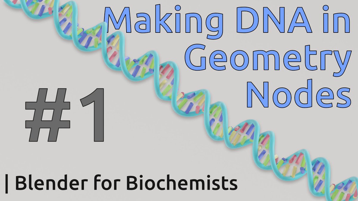 bradyajohnston's tweet photo. I have (finally) made a new Blender for Biochemists tutorial. This will be a multi-part series on how to make DNA using geometry nodes. 
#b3d #blender #geometrynodes 
https://t.co/cE12foeTPx https://t.co/MFpXx2BtnI