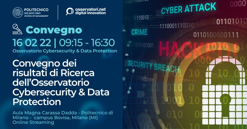 AditinetConsult's tweet photo. Il prossimo 16 febbraio #Aditinet sarà presente al "Convegno dei risultati di Ricerca" degli @Osserv_Digital  dedicato al mercato della #cybersecurity come supporter della Ricerca. Sono ancora aperte le iscrizioni per partecipare👇.
https://t.co/VwdRx9WB0N https://t.co/qSzSiET4C5