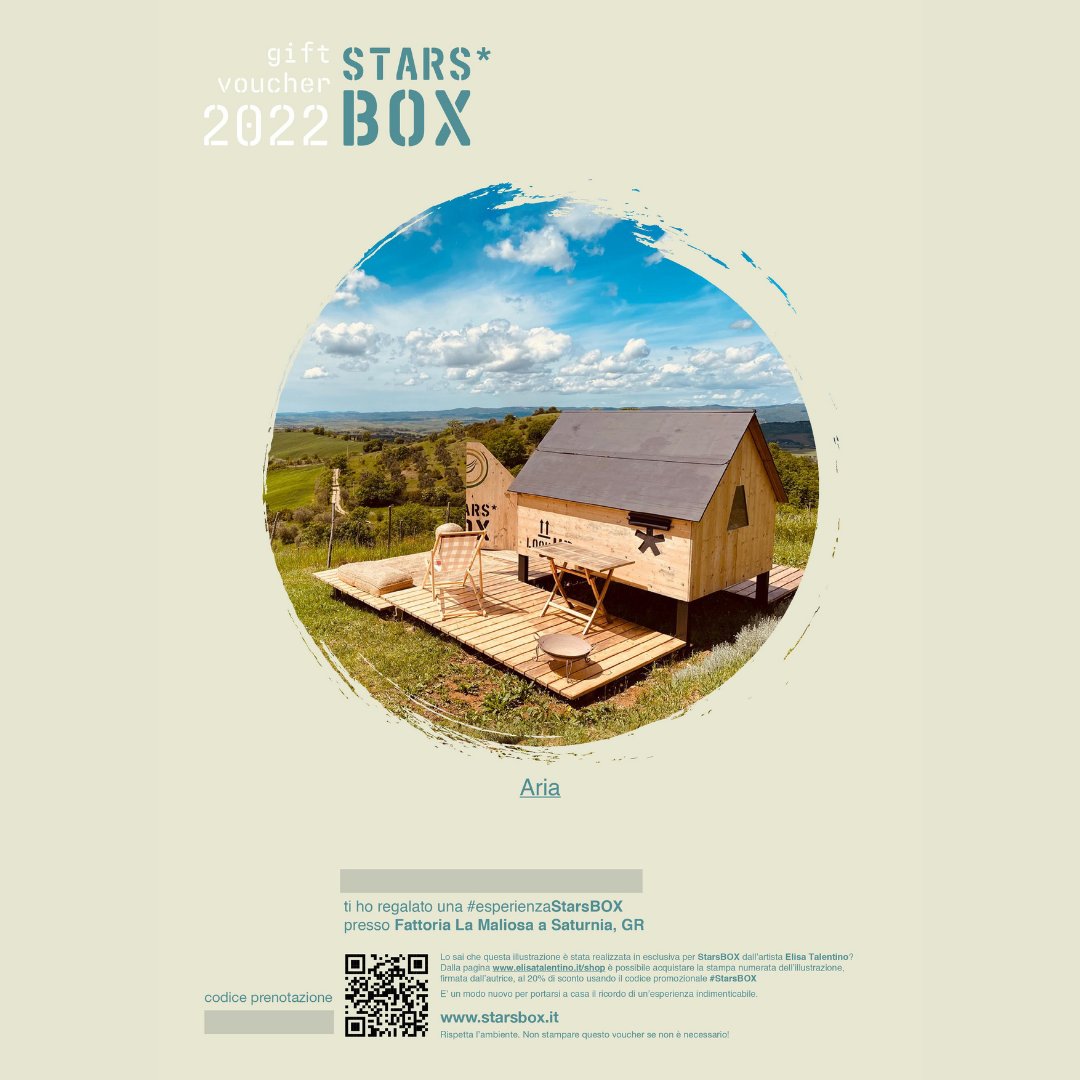 FattoriaMaliosa's tweet photo. Regala un’esperienza nella nostra #StarsBOX Aria, con vista panoramica su tutta la #Maremma collinare e #Argentario. Acquista direttamente il #voucher valido 12 mesi https://t.co/FT1wOB45pg https://t.co/5ITdPGkW79