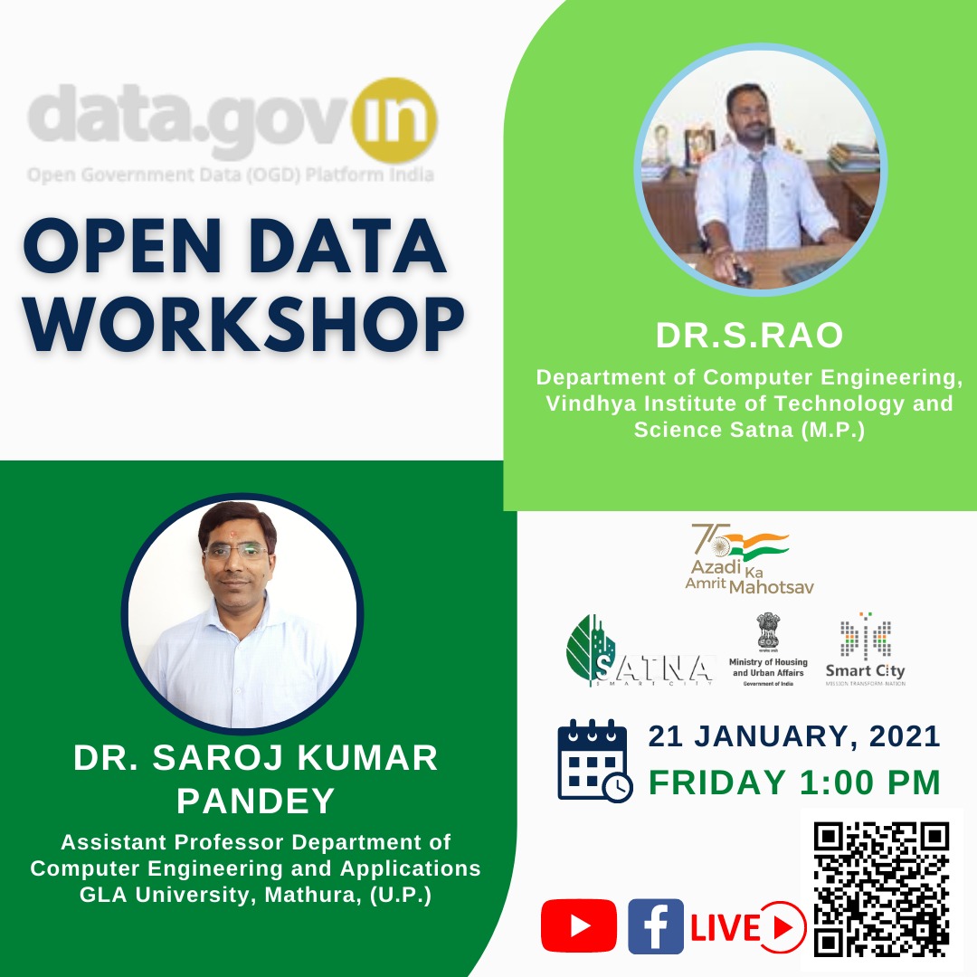 IncubationMS's tweet image. #OPENDATAWORKSHOP

Open Data Workshop is an event organised by Satna smart city to increase civic engagement about open data on 21 January 2022  Live at 1:00 pm. 

#OpenDataWorkshop #Satnaincubationcenter #Satnasmartcity