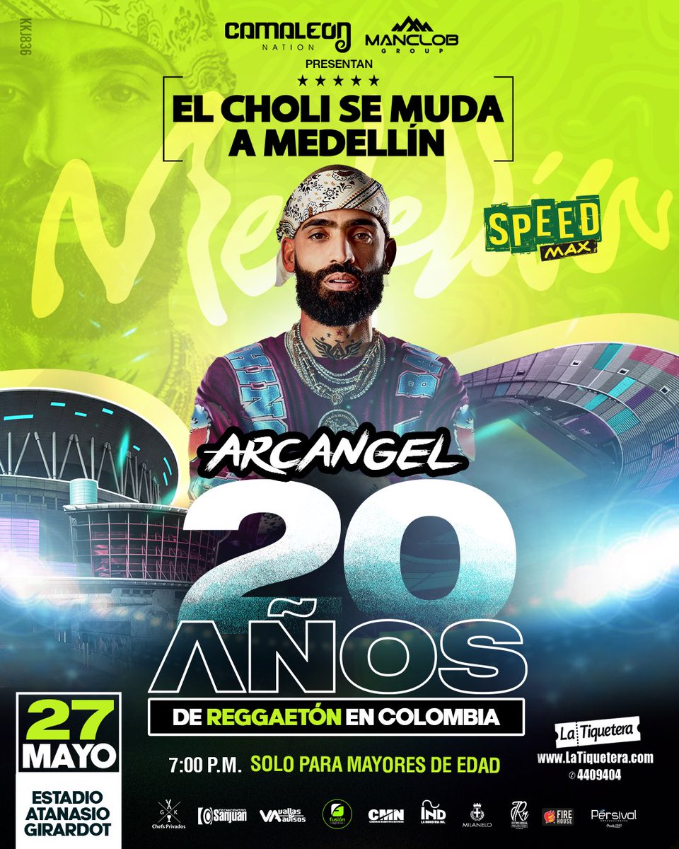 CamaleonNation's tweet photo. PRIMER ARTISTA CONFIRMADO • @arcangel • GRACIAS AUSTIN! En los momentos difíciles se sabe quien es quien! Y más cuando las decisiones no dependen de ti! Gracias x el apoyo desde el día 0! @omimanagement #ElCholiSeMudaAMedellin #20AñosDeReggaetonEnColombia 🏟 27.Mayo.2022 https://t.co/7Xg1YoXZGO
