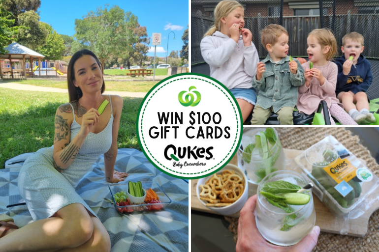 Win $100 Woolworths Gift Cards thanks to Qukes® Baby Cucumbers! bit.ly/3qwGqyL #win #qukes #woolworths