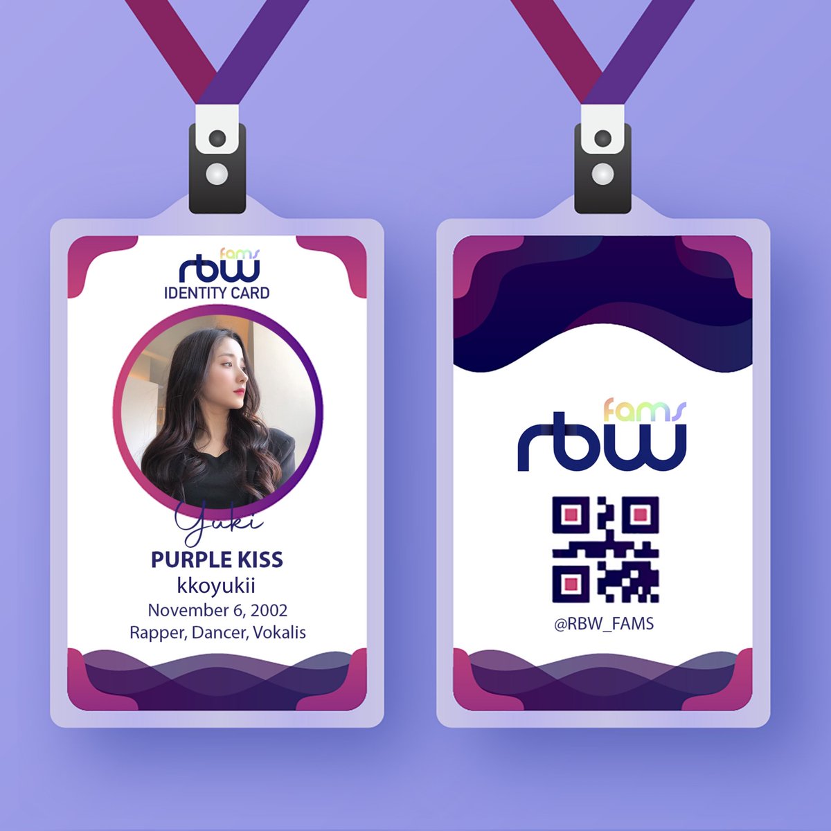 RBW_FAMS's tweet photo. [ VERIFIED 🔐 ]  Mori Koyuki from Purple Kiss @kkoyukii as part of RBW FAMS. Don't forget to put #RBWFAMS on your bio/loc. Let's enjoy and ngebadut with us! https://t.co/DzSLa4blFg