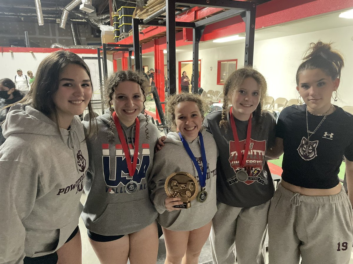 🐺 🔥 What a great 1st Meet! Big shout out to our medalists, Berkley Carr (2nd), Allison Noble (2nd), and Lily Falcone (1st, “Lifter of the Meet”).   All of these girls rocked it tonight!! Big things ahead of them this season!!! #BTP <a href="/FalconeLily/">Lily Falcone</a> <a href="/BerkleyCarr1/">Berkley Carr</a> <a href="/allison_noble06/">allison noble</a>