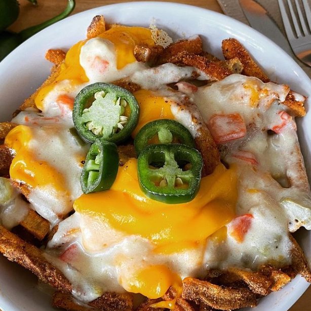 Close-up of our "Dirty Cajun Fries"... waiting for you at all 4 of our locations, order yours at SouleyVegan.com #LA #Vegas #SanFran #Oakland