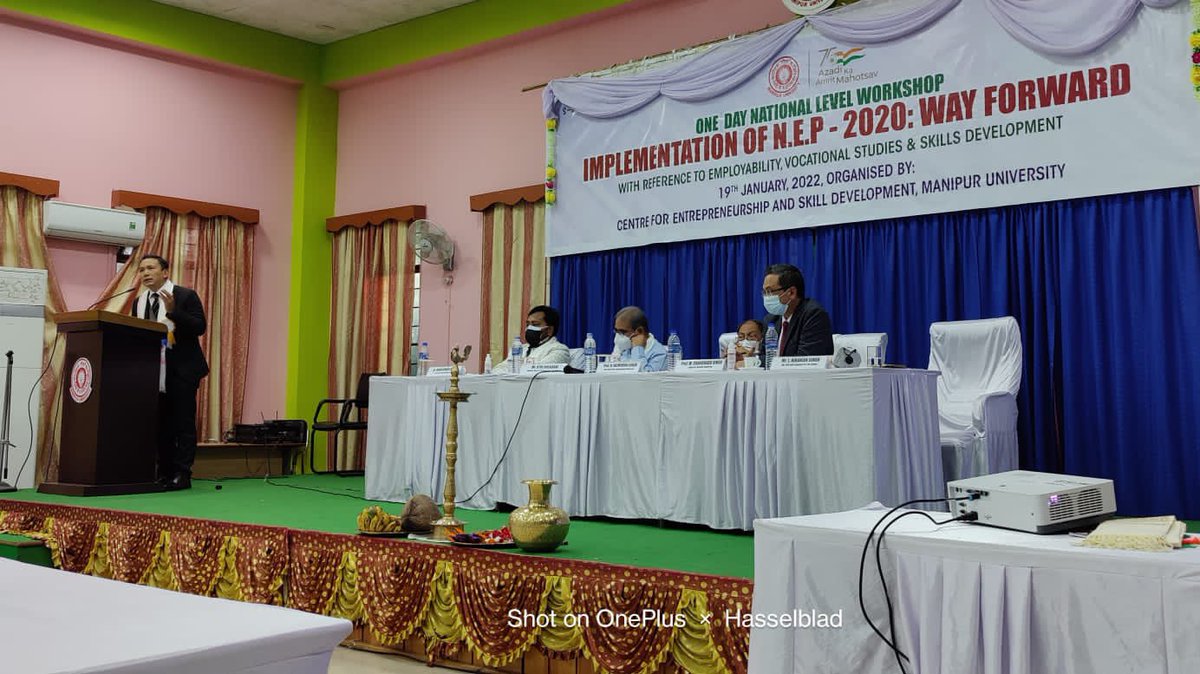 JCRE_Skill's tweet photo. Shri Niranjan Singh, Director - JCRE Skill Solutions (Big Concepts), speaking at NEP 2020: Way Forward with special reference to Employability, Vocational Studies &amp; Skill Development at Manipur University, Imphal. @dpradhanbjp @Rajeev_GoI @MSDESkillIndia @NSDCINDIA @DGT_MSDE https://t.co/ZUCmiTZhjh