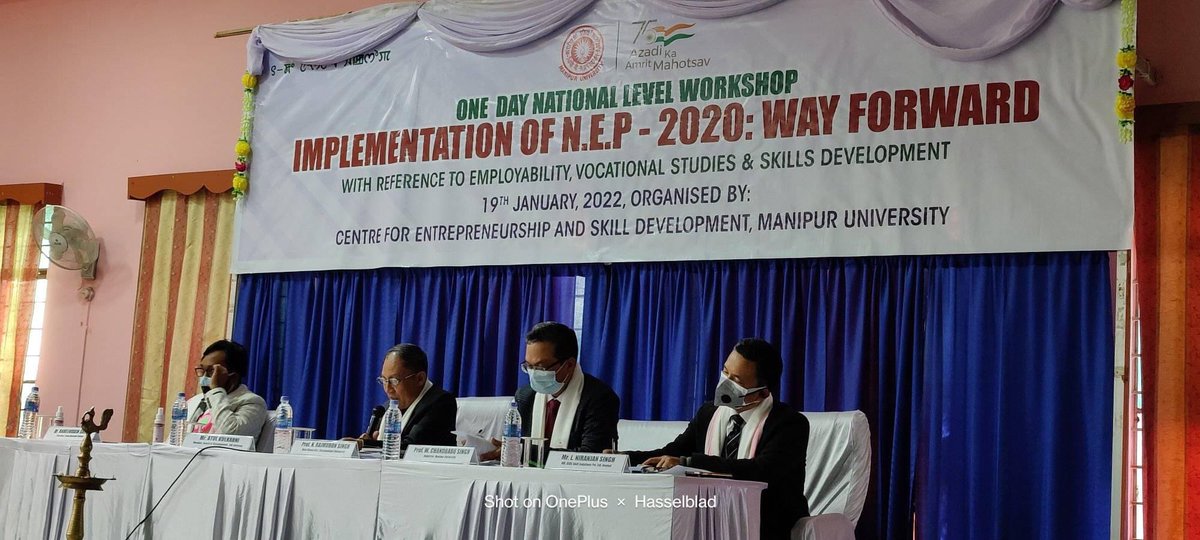 JCRE_Skill's tweet photo. Shri Niranjan Singh, Director - JCRE Skill Solutions (Big Concepts), speaking at NEP 2020: Way Forward with special reference to Employability, Vocational Studies &amp; Skill Development at Manipur University, Imphal. @dpradhanbjp @Rajeev_GoI @MSDESkillIndia @NSDCINDIA @DGT_MSDE https://t.co/ZUCmiTZhjh
