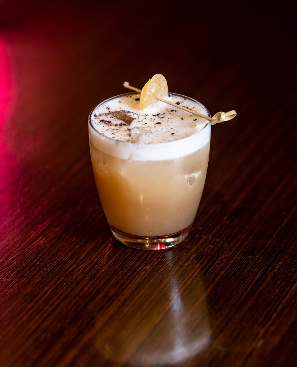 Do You Know The Muffin Man? 🧁 This 2021 DCR Original is made with Mezcal, Madeira, Ginger Liqueur, House-made Gingerbread Syrup, Lemon Juice, &amp; Aquafaba.