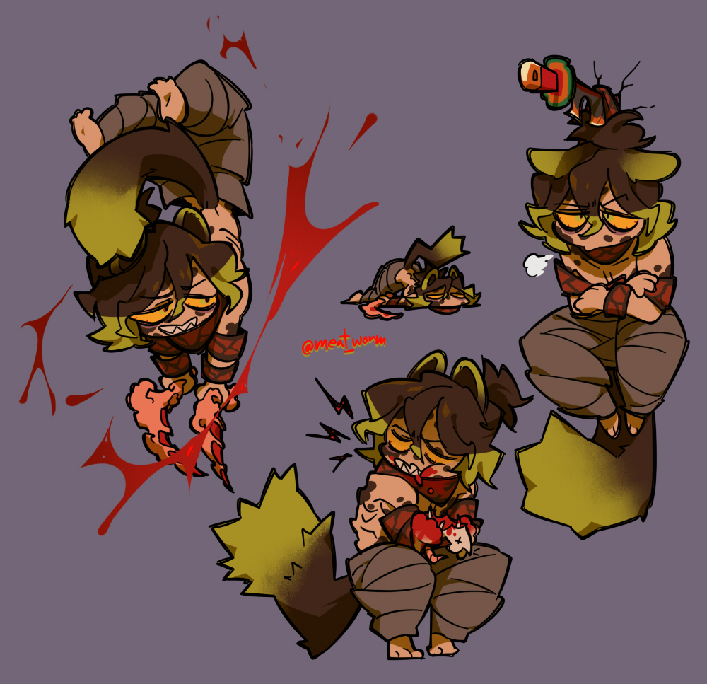 meat_worm's tweet image. Kamaitachi Gyutaro, no longer a mantis but a weasel! (yes this is why i was talking about eating rats earlier)