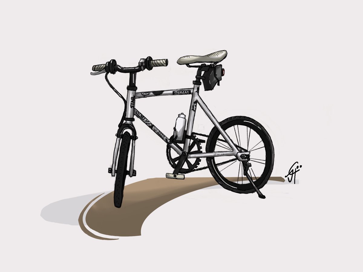 lacusso's tweet photo. Warms up 01 - Sorry for the long hiatus, I was running on fumes and I needed some down time. #bicycle #minivelo #ttbike #warmup #illustration #hiatus https://t.co/1ENoQwlzXd