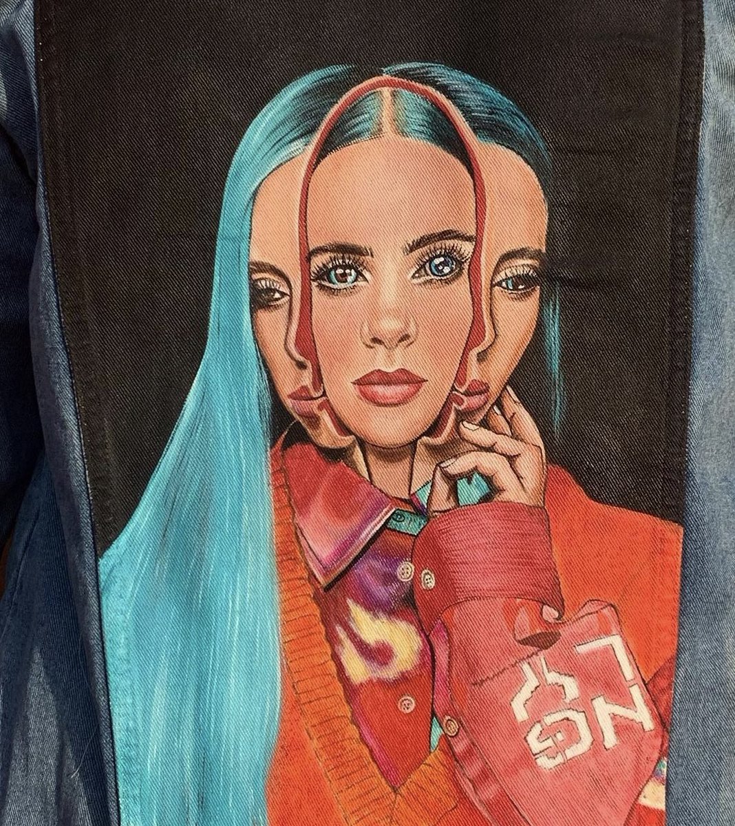 valerysartt's tweet photo. On sale “ @billieeilish  Hand Painted denim jacket” size M/L .
(Can be personalized for an additional fee. US Free shipping.)
Paypal only.
DM for info and price! 
#billieeilish #art #jacket #fanart #handpainted #portraits #billie #gift #custom #NFTartist https://t.co/n5BctwSosf