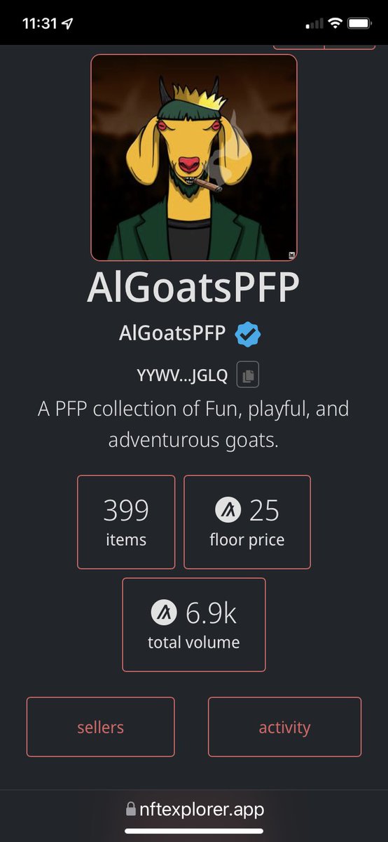 AlGoatsPFP's tweet image. It’s not childish to point out we are at 6.9k volume!